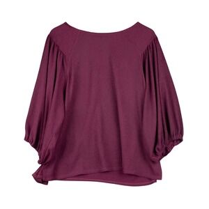 FLAW‎ Vince Camuto Womens XL Plisse Textured Top Balloon Sleeve Blouse
